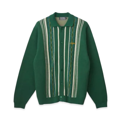 HYSTERIC GLAMOUR HYS Embroidery Polo Cardigan "Green"