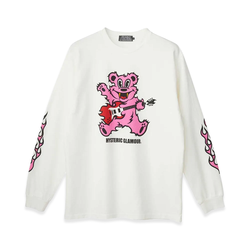 HYSTERIC GLAMOUR Fire Baer Guitar Tee "White"