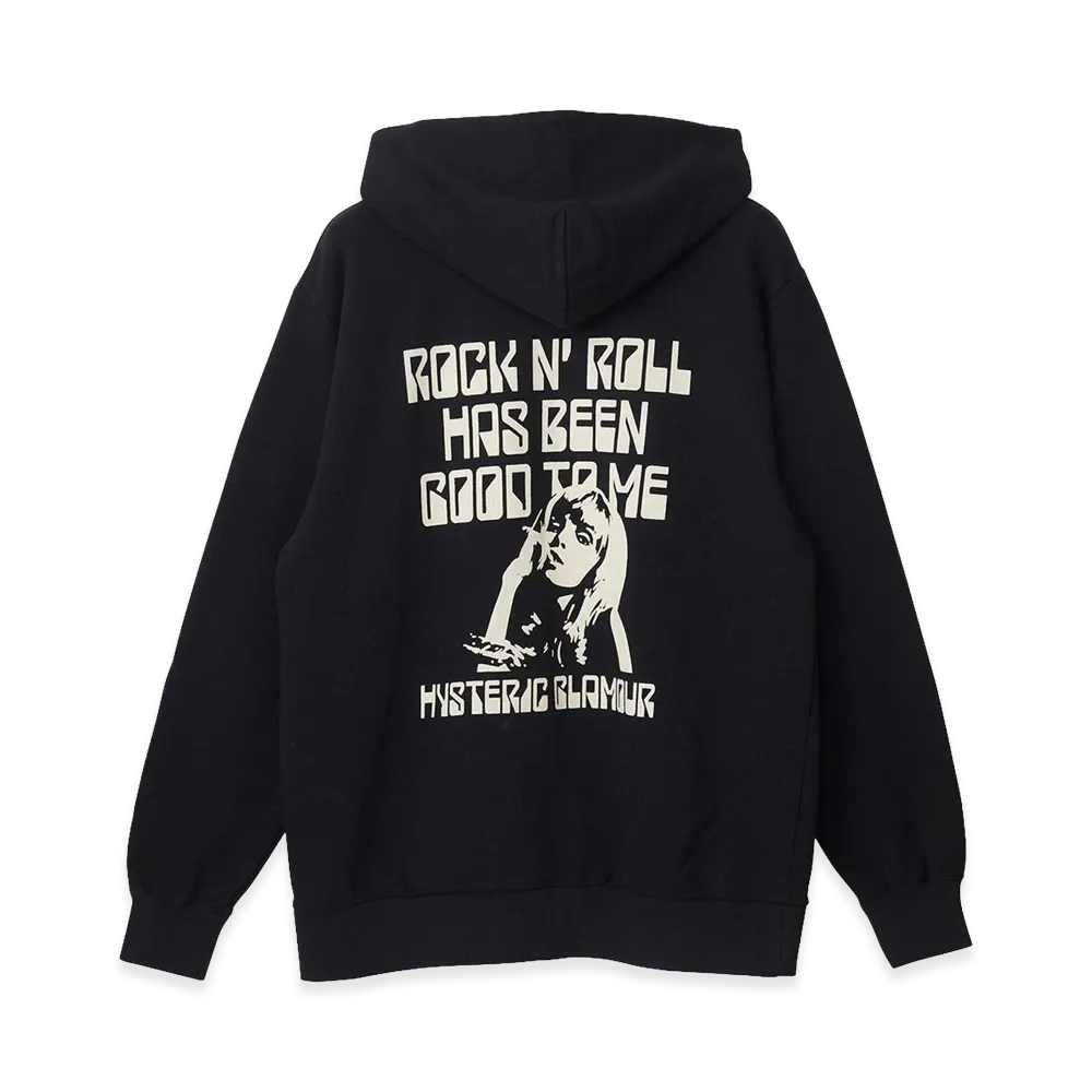 HYSTERIC GLAMOUR Rock N Roll Good To Me Hoodie "Black"