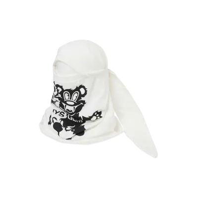 HYSTERIC GLAMOUR Fire Bear Balaclava "White"