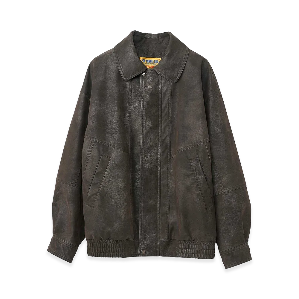 HYSTERIC GLAMOUR Women's Faux Leather Blouson "Gray"