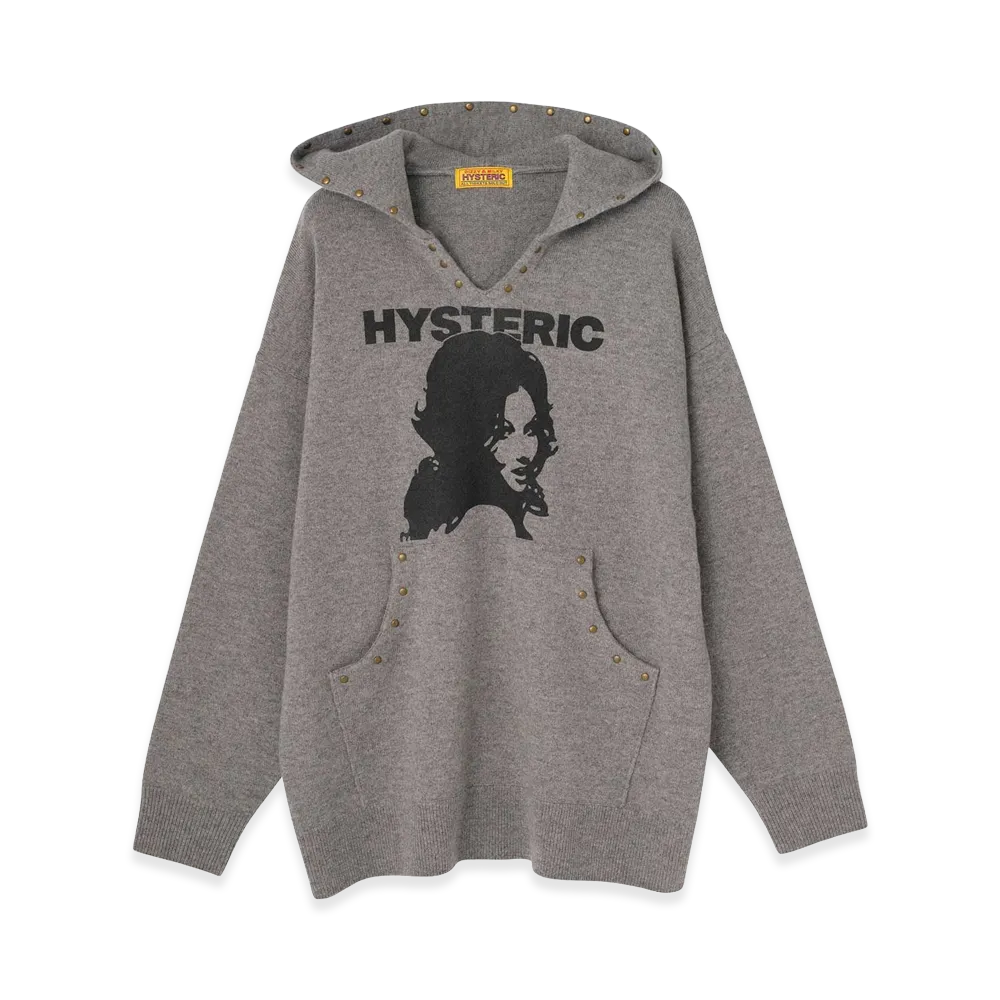 HYSTERIC GLAMOUR Women's Woman Head Hoodie "Top Gray"