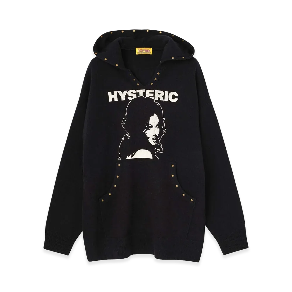 HYSTERIC GLAMOUR Women's Woman Head Hoodie "Black"