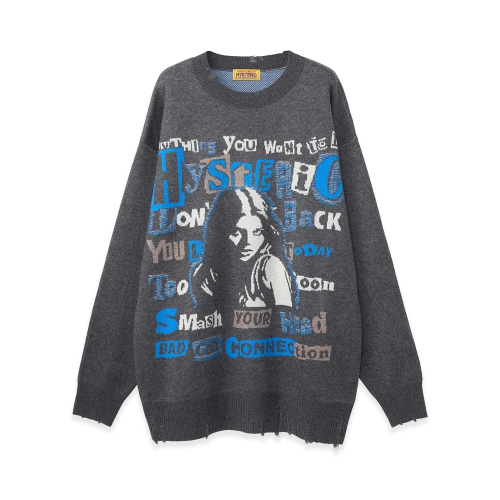 HYSTERIC GLAMOUR Women's Chaos Ready Jacquard Dress "Top Gray"