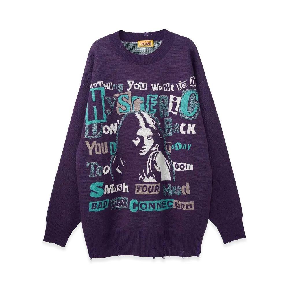 HYSTERIC GLAMOUR Women's Chaos Ready Jacquard Dress "Purple"