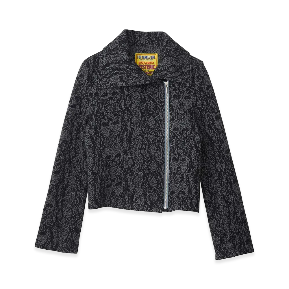 HYSTERIC GLAMOUR Women's Skull Python Pattern Jumper "Charcoal Gray"