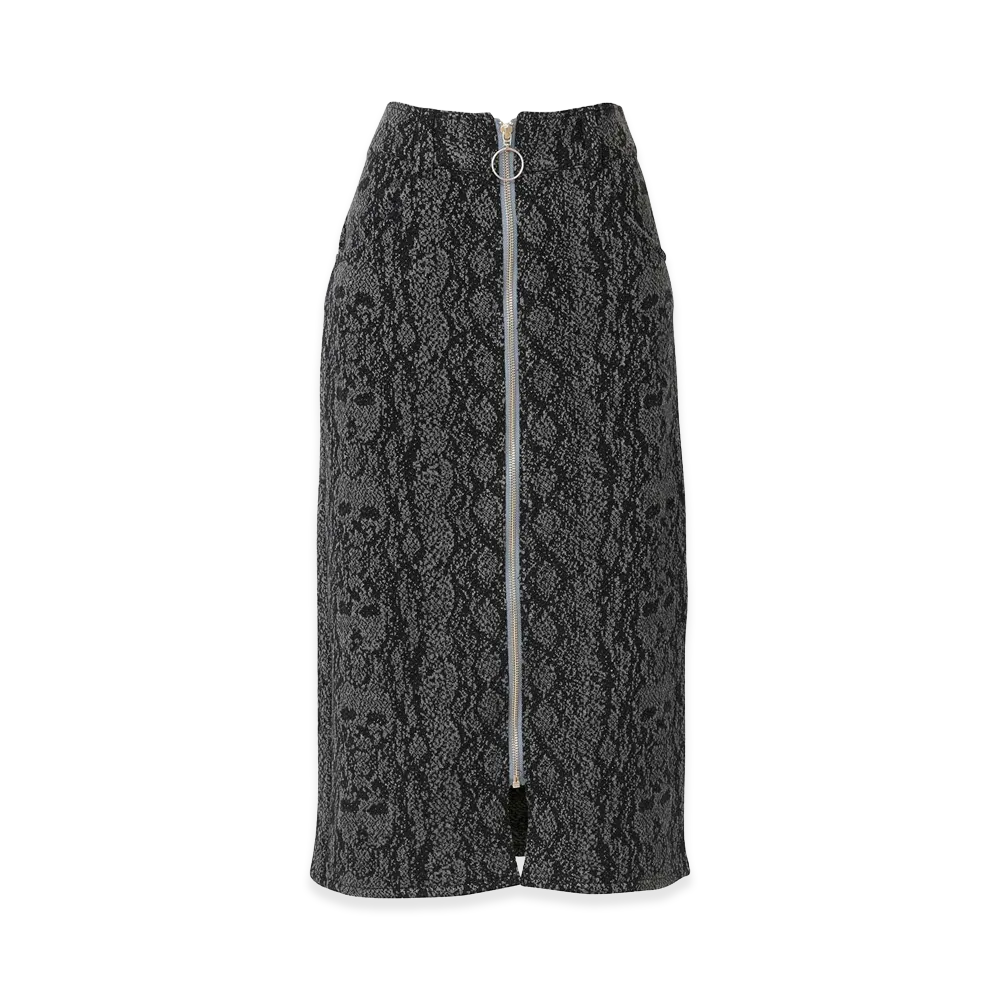 HYSTERIC GLAMOUR Women's Skull Python Pattern Tight Skirt "Charcoal Gray"