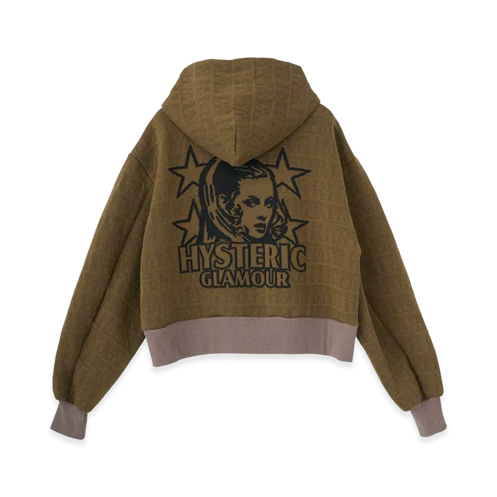 HYSTERIC GLAMOUR Women's Hysteric Delight Cropped Hoodie "Khaki"