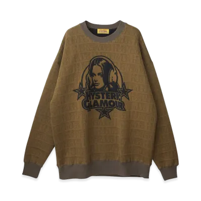 HYSTERIC GLAMOUR Women's Hysteric Sweet Sound Oversized Sweatshirt "Khaki"