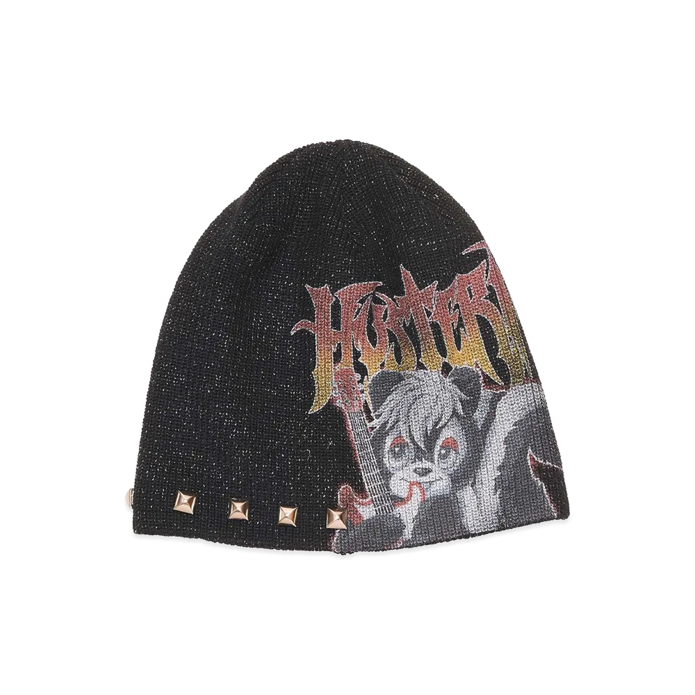 HYSTERIC GLAMOUR Women's HG Metal Skunk Studded Beanie "Black"