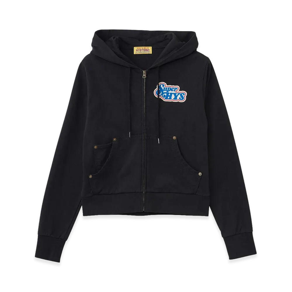 HYSTERIC GLAMOUR Women's Super HYS Cropped Hoodie "Black"