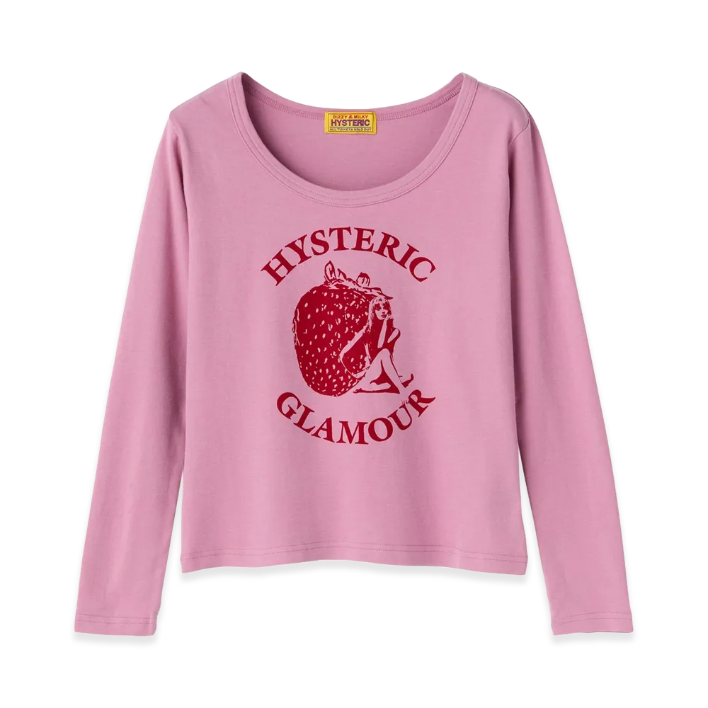 HYSTERIC GLAMOUR Women's Strawberry Freak Baby Tee "Pink"