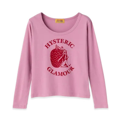 HYSTERIC GLAMOUR Women's Strawberry Freak Baby Tee "Pink"