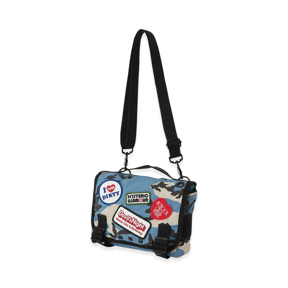 HYSTERIC GLAMOUR Women's Patch Scratch Sacoche "Blue"