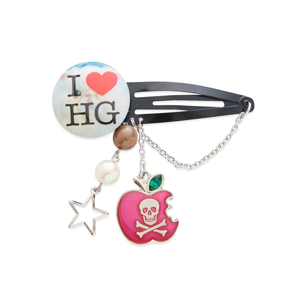 HYSTERIC GLAMOUR Women's Guitar Knob Multi Charm Hair Pin "White"