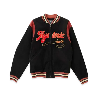 HYSTERIC GLAMOUR Hysteric Axxxe Embroidered Varsity Jacket "Black"