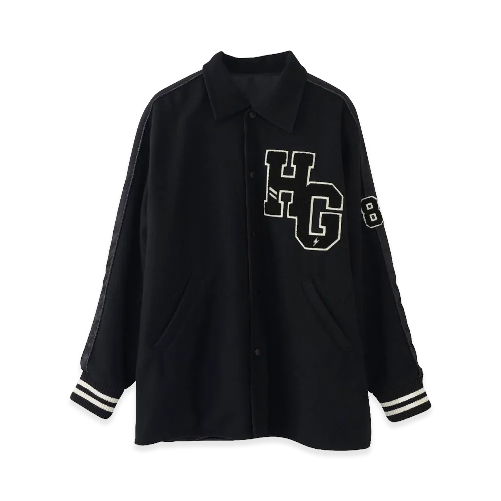 HYSTERIC GLAMOUR HG Classic Patch Reversible Varsity Jacket "Black"