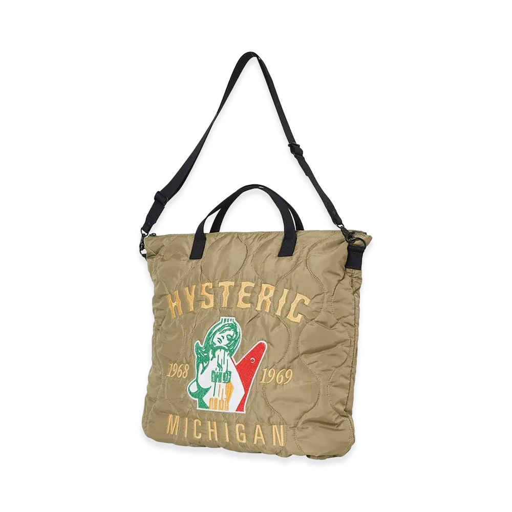 HYSTERIC GLAMOUR Guitar Girl Michigan Helmet Bag "Khaki"