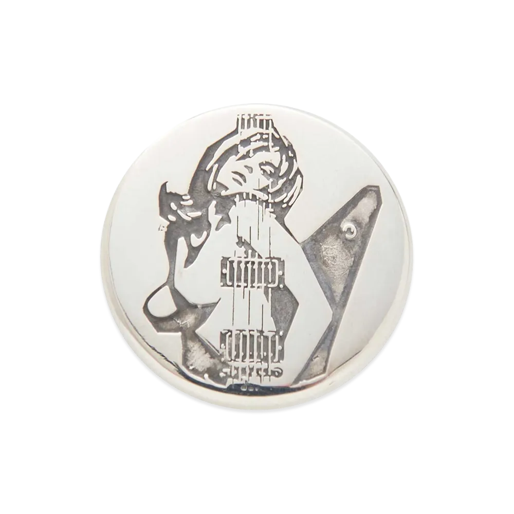 HYSTERIC GLAMOUR Guitar Girl Pin Badge "Silver"