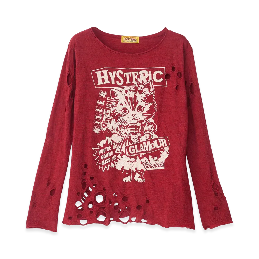 HYSTERIC GLAMOUR Women's Punk Queen T-Shirt "Red"