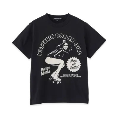 HYSTERIC GLAMOUR Kids Hysteric Roller Girl T-Shirt "Black"