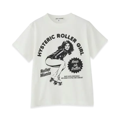 HYSTERIC GLAMOUR Kids Hysteric Roller Girl T-Shirt "White"