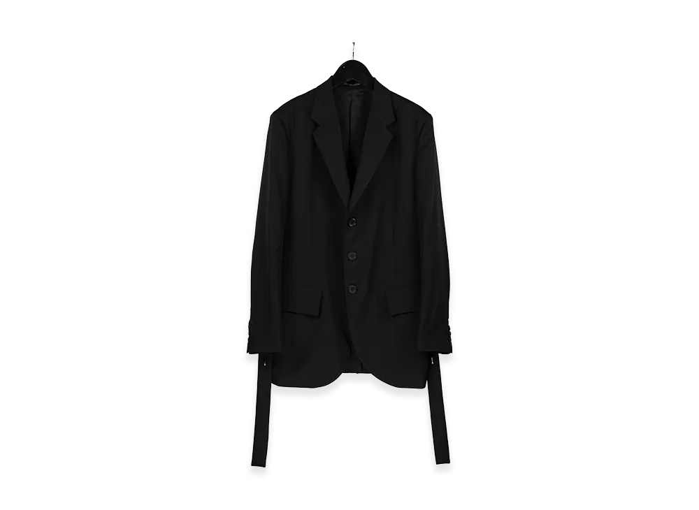 Yohji Yamamoto POUR HOMME N-Back Pleated No Lining Jacket "Black"