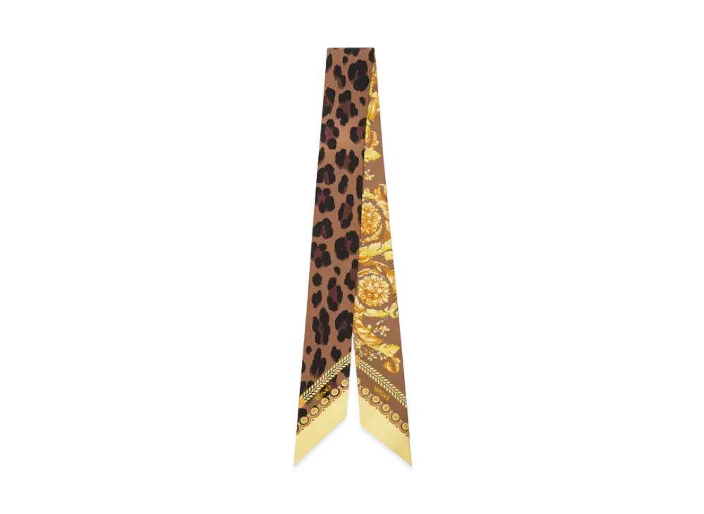 Versace Wild Barocco Silk Scarf Tie "Animalier"