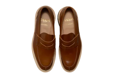 Tricker’s x INSCRIRE Loafers Calf "Chestnut" IC222DAIT220022Rubber Sole