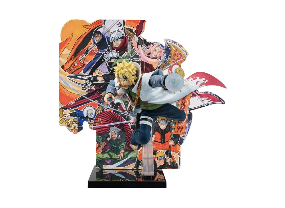 Ichiban-Kuji Minato Namikaze Figure (NARUTOP99 Memorial Illustration Background Panel Drawn by Masashi Kishimoto) NARUTOP99 -Gorgeous Shinobi Emaki-
