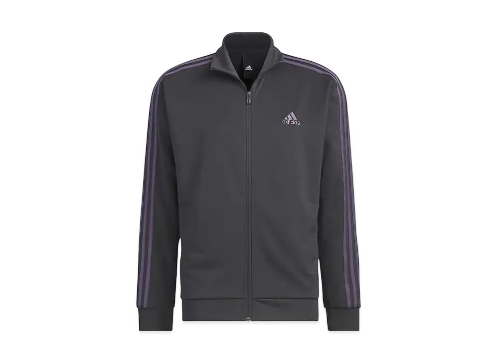 adidas Three Stripes Double Knit Track Top "Carbon/VIolet"