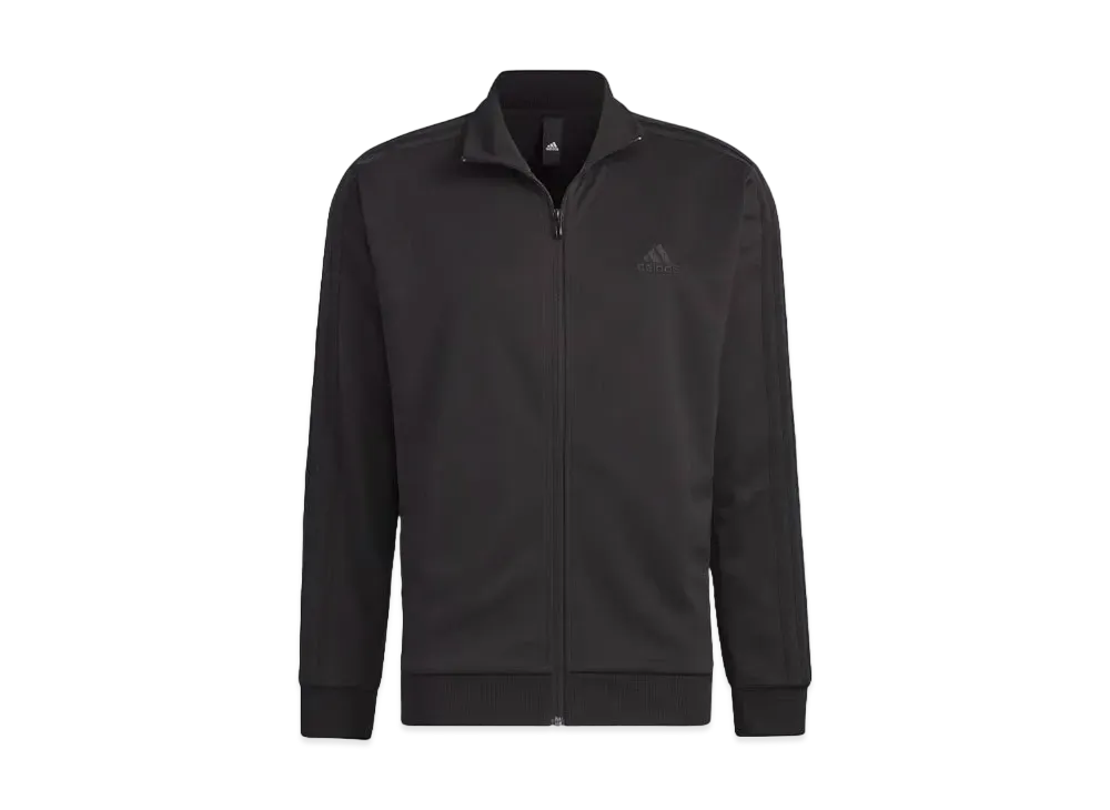 adidas Three Stripes Double Knit Track Top "Black/Black"