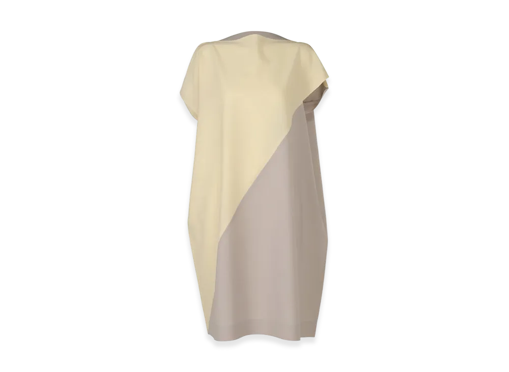 132 5. ISSEY MIYAKE Flat T Bi Color "Cream/Greige"