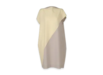 132 5. ISSEY MIYAKE Flat T Bi Color "Cream/Greige"