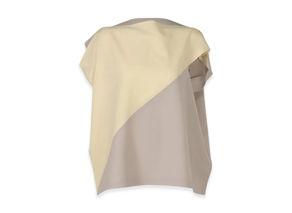 132 5. ISSEY MIYAKE Flat T Bi Color "Cream/Greige"