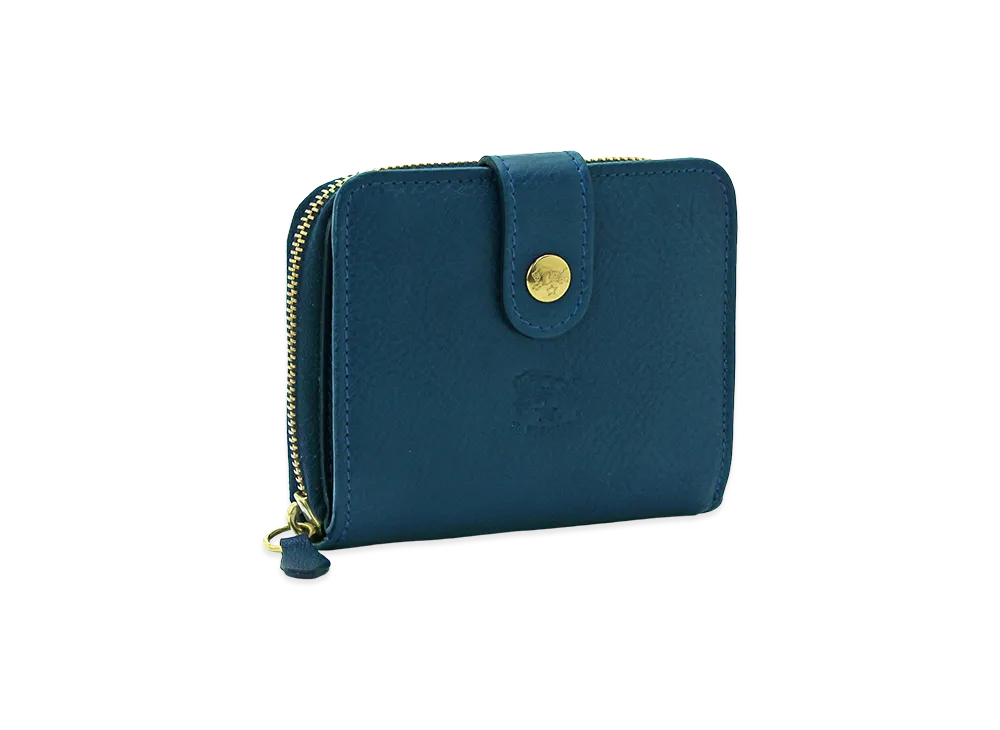 IL BISONTE Compact Wallet "Blu Oltremare"