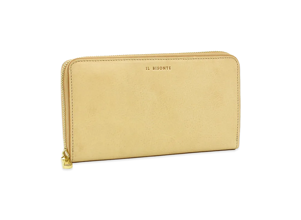 IL BISONTE Mediterranea Round Zip Long Wallet "Natural"