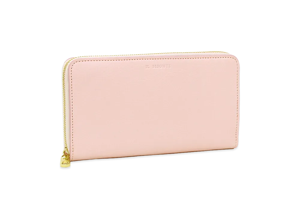 IL BISONTE Mediterranea Round Zip Long Wallet "Rosa Pallido"