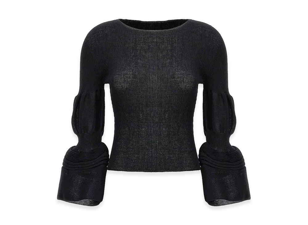 ISSEY MIYAKE Womens Assemblage Branch Top "Black"