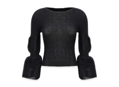ISSEY MIYAKE Womens Assemblage Branch Top "Black"