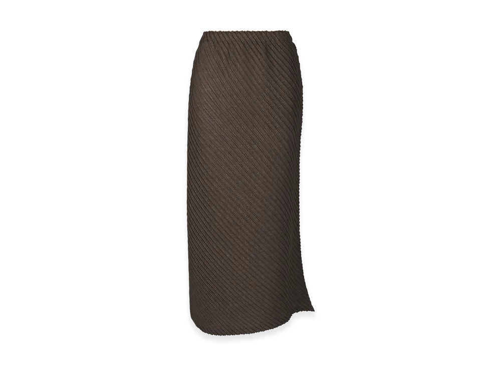 ISSEY MIYAKE Sheer Linen Like Pleats "NasuBrown"