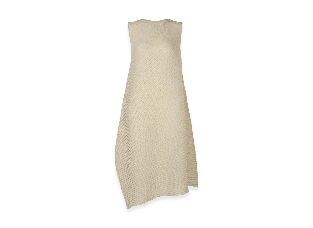 ISSEY MIYAKE Sheer Linen Like Pleats "OakaBeige"