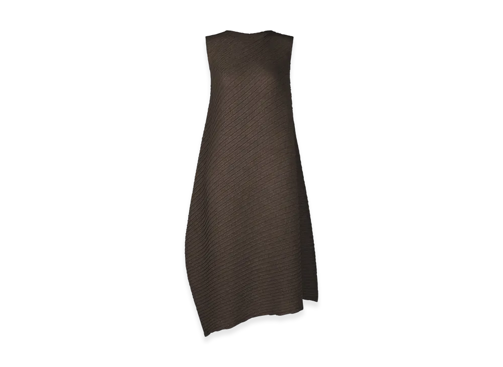 ISSEY MIYAKE Sheer Linen Like Pleats "NasuBrown"