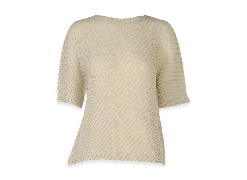 ISSEY MIYAKE Sheer Linen Like Pleats "OakaBeige"