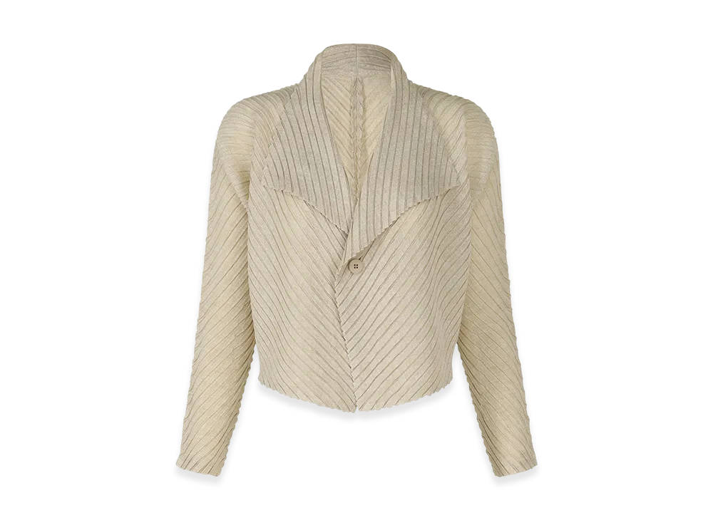 ISSEY MIYAKE Sheer Linen Like Pleats "OakaBeige"