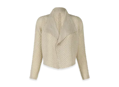 ISSEY MIYAKE Sheer Linen Like Pleats "OakaBeige"