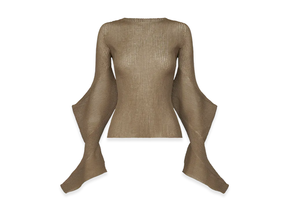 ISSEY MIYAKE Spikelet Knit "Greige"