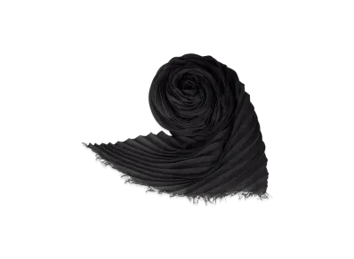 ISSEY MIYAKE Silk Wool Pleats Stole "Black"