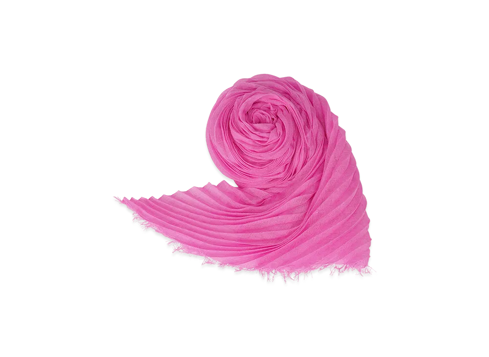 ISSEY MIYAKE Silk Wool Pleats Stole "Pink"