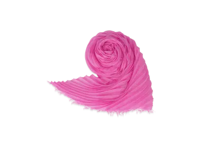 ISSEY MIYAKE Silk Wool Pleats Stole "Pink"